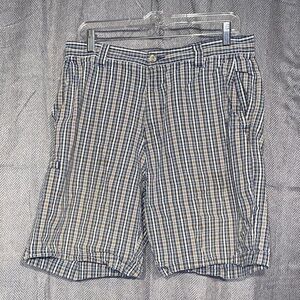 Dockers Men's Navy and Beige Plaid Cargo Shorts